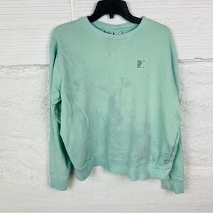 FILA seafoam, green crewneck, long sleeve sweater size large